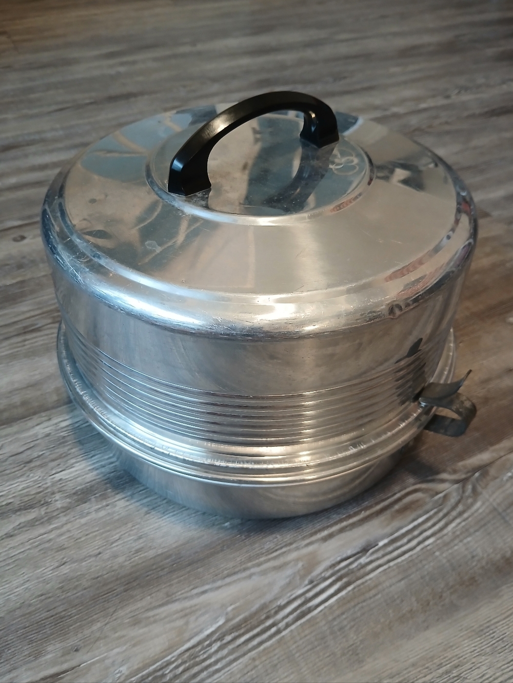 VINTAGE RARE Regal Ware Aluminum Locking 3 Piece Combo Cake & Pie Holder Carrier